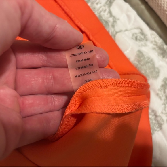 Calvin Klein sz 6 ladies twist Shoulder melon sheath dress scuba stretch bodycon - Picture 5 of 16